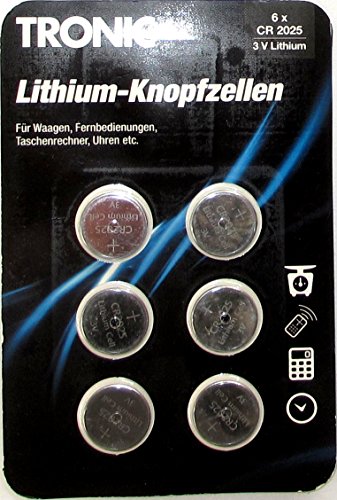 Preisvergleich Produktbild TRONIC® Lithium-Knopfzellen (CR 2025)