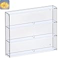 Nynelly 3-Layer Clear Acrylic Display Case with Door,Wall-Mounted Display Shelf for Funko Pop,Desktop Display Case for Collectible Action Figure,Dustproof Storage Organizer(40.6x9.3x38.8 cm)