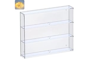 Nynelly Vitrine Murale en Acrylique Transparent à 3 Couches avec Porte, étagère Murale pour Funko Pop, présentoir de Bureau pour Figurines d'action de Collection, Organisateur de Rangement