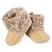 Arshiner Toddler Girls Fleece Woollen Fur Knitted Snow Boot (S(3-6mths), Light Coffee(FBA))
