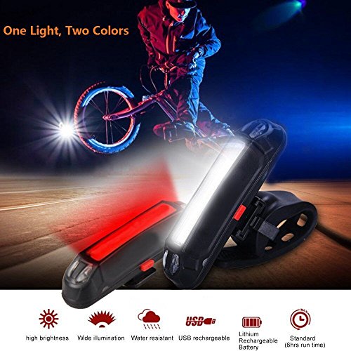 Tegollus Fahrrad Rücklicht Led USB Wiederaufladbar Fahrradlicht 240° sichtbar 16 Rote COB LED Bis zu 10h 4 Modi Memory-Funktion Wasserdicht Geeignet für Helm und Fahrrad, etc - 2