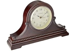 vmarketingsite Mantel Clocks For Living Room, Battery Operated, Silent Wood Table Clock with Westminster Chimes On The Hour, Solid Wooden Shelf Decorative Chiming Mantle Clock, 9" x 16" x 3"