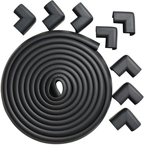 ULTIMATE VALUE BUNDLE Premium 17ft Edge And 8 Corner Guards - Keep Toddlers Safe While They Learn to Walk. FREE 2 Pack Of Home Safety Cabinet Locks Protectors. Easily Affix The Child Safety Bumpers to All Types of Furniture. Stylish Black Colour. Won't Damage Furniture. Ultra Thick. Child Safe. Cover 20 feet of Sharp Edges And Corners. Lifetime Guarantee on All Protectors.