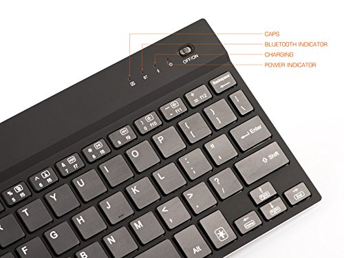 Lindon-Tech 7 colori tastiera retroilluminata ultrasottile senza fili Bluetooth per iOS iPad mini 1/2 iPad Air 2/3 di Windows Smartphone Android Tablet PC- US Layout