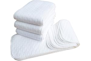 ELENXS 10PCS réutilisables Couches pour bébés Couches Lavables Inserts 1 pièce 3 Couche Insert 100% Coton Lavable Baby Care Products
