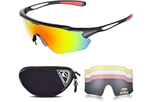 Snowledge Sports Sunglasses UV 400 Protection, Cycling Glasses with TR90 Superlight Frame for Men Women Cycling Climbing Fishing Driving Golf