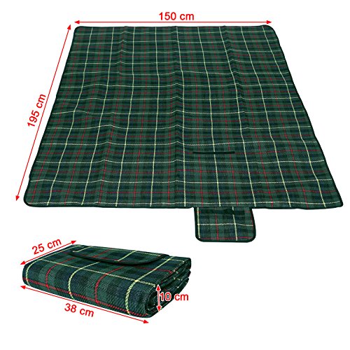 Songmics 195 x 150 cm Picknickdecke wärmeisoliert wasserdicht GCM50G - 3