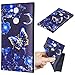 Produktbild Everainy Sony Xperia L2 Hülle Silikon Gummi mit Prägen Muster Ultra Slim Cover Hüllen für Sony Xperia L2 Handyhülle Stoßfest TPU Gel Stoßstange Schutzhülle (Blau Schmetterling)