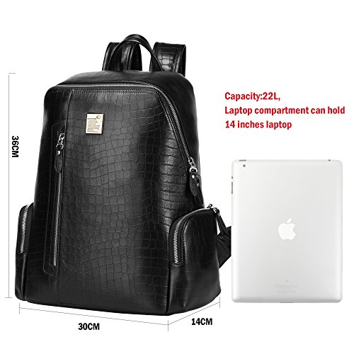 BISON DENIM 14 Zoll Laptop Rucksack Backpack Lederrucksack Schulrucksack f  r Arbeit Campus Studenten Outdoor Reisen Wandern mit Gro  er Kapazit  t  B