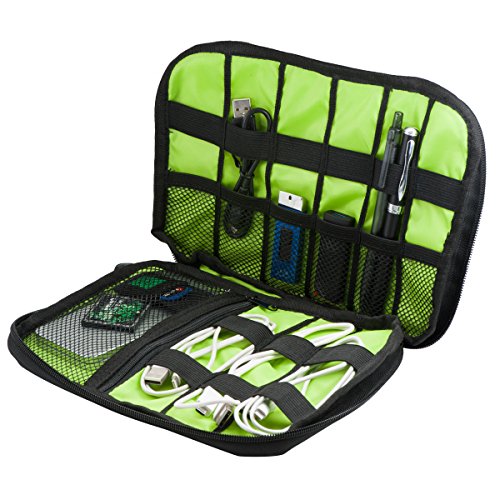 QUMOX Reise Kabel USB Organisator Speicher Beutel Kasten Tasche Grau - 6