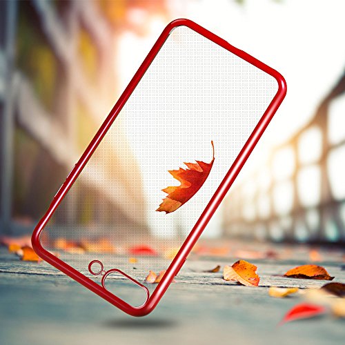 iPhone7 Plus Hülle, innislink iPhone7 Plus Plating Gel TPU Case Kratzfeste Bumper Case Weiche Silikon Backcover Schutzhülle für iPhone7 Plus (Red) - 4
