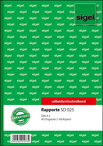Sigel SD025 Rapport A5, 2x40 Blatt, selbstdurchschreibend, 1 Stück