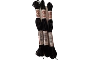 FILOUFACE 3 x échevette retors mat coloris noir à broder canevas tot bag