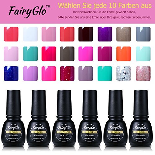 UV nagellack set FairyGlo Pure Series Nail Gel Polish Nagelgel Pure Farbe (10xStück)