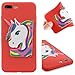 Price comparison product image CMAOS iPhone 7 Plus / 8 Plus Case, Unique Custom Cool Design Protective Case, Personalised pattern Unicorn Fairy Animal, TPU Case [Full Body Protective] [Anti-Scratch] [Shatter-Proof] Cover For Apple iPhone 7 Plus / Apple iPhone 8 Plus [With Free Tempered Glass Screen Protector] - (Red)