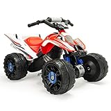 El quad honda atv licenciado recomendado a partir de los 3 años, se caracteriza por sus anchas ruedas, que le confieren gran estabilidad y por las bandas de goma del centro de las ruedas, que hace que el agarre a la calzada sea total