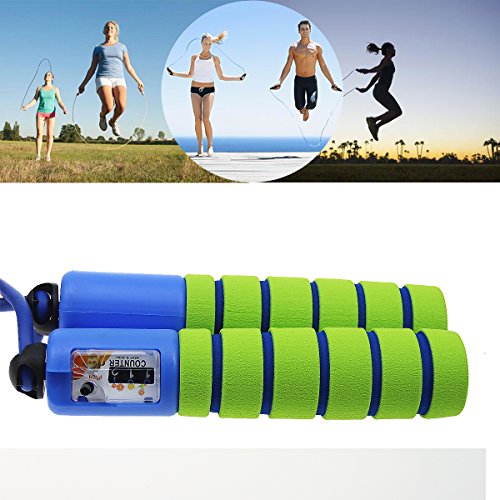 Springseil Speed Rope von Auskio, Springseil Kinder mit Zähler&Komfortablen Griffen für Fitnesstraining abnehmen Fat Burning übungen, für Kinder und Erwachsene geeignet(ein ersatz Seil als Geschenke) - 5