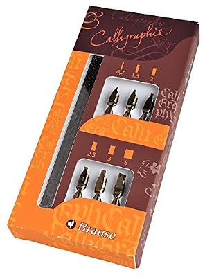 Brause 141B Coffret d'écriture 6 plumes Bandzug