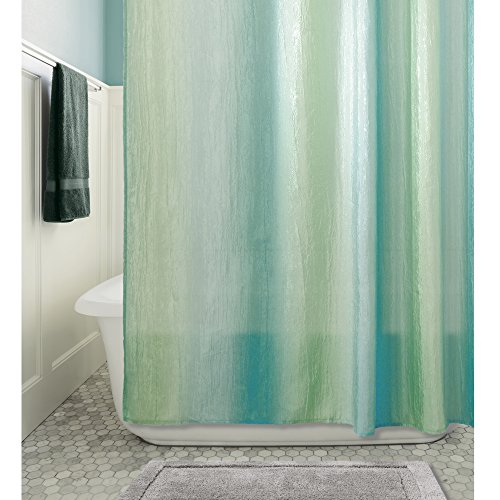 mDesign Duschvorhang Ombre – Größe: 200 x 180 cm, Farbe: Blau / Grün – Wasserabweisend – Vorhang Badezimmer – Dusche Badewanne – Pflegeleicht - 2