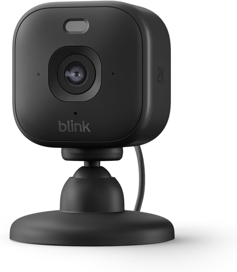 Caméra Mini 2K+ Blink (nouvelle génération) | Caméra de surveillance à domicile sur secteur avec résolution vidéo 2K, zoom 4x, vision nocturne couleur | Fonctionne avec Alexa | 1 caméra – Noir