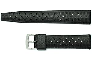 AIMVALUE 20 mm 22 mm tropikalny gumowy pasek do zegarka czarny zielony czerwony niebieski szary pomarańczowy biały żółty brązowy z czarną klamrą i tropikalnym srebrem ażurowym