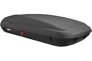 OMAC Coffre de Toit en Fibre de Carbone texturée homologué ABE (400 litres)