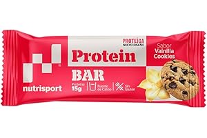 NUTRISPORT Barrita Proteica | Complemento Alimenticio | Alto Contenido en Proteínas | Suplemento para Deportistas | Sabor Vainilla| 24 unidades