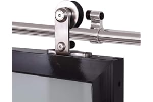 CCJH 3M (10FT) Acier Inoxydable Rail Porte Coulissante, Quincailleri Kit de Rail Pour Porte en Bois Simple