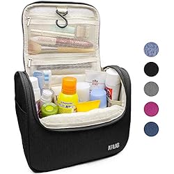 Trousse sac trousse de toilette cosmétiques, avec crochet et poignée, taille: 24 x 19,5 x 12,5 cm, Noir