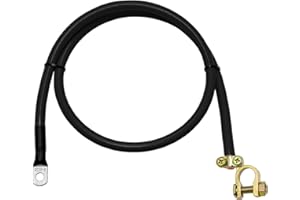 LUMONIC 0,5m Câble de Batterie de Terre 50mm² Noir Cosse Tub. M8 Terminal Polaire 50cm