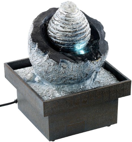 infactory Zimmerbrunnen "Wasserspiel" mit Pumpe und LED, ca. 17 cm