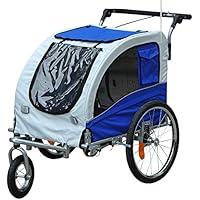 PawHut 5663-1291 Hunde-Fahrradanhänger neu 91, grau/blau