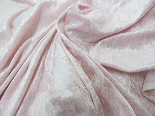 Baby Pink Crushed Velvet Fabric Craft Stretch Velour -150 cm Wide- Free UK Post