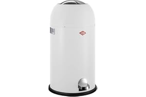 WESCO Kickmaster kosz na śmieci, metalowy, biały/matowy, wys. 69 cm/śr. 37,5 cm/33 l