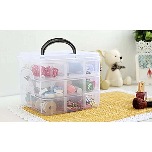 ROSENICE Aufbewahrungsbox Sortierbox mit Tragegriff Schmuckkästchen Transparent - 2