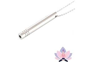 HAORQEE Breathing Necklace, Breathlace Stop Smoking Necklace Anxiety Relief Breath Lace Chain Whistle Breathing Exercises Stress Relief Meditation Gift for Women Men(Silver)