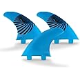 E8 FIN SYSTEM - Pack of 3 FCS Surfboard Knobs – Fins Size A2 | M – Includes Accessory as a Key to Change it – Eco-Friendly Set – Blue