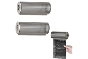 DLMLEMU 2 Pack Acrylic Trash Bags Storage Box, Garbage Bag Dispenser Roll Holder for Kitchen Bathroom, Wall Mounted Under Sink Trash Bag Storage Holder, Garbage Bag Dispenser Home Cabinet Living Room