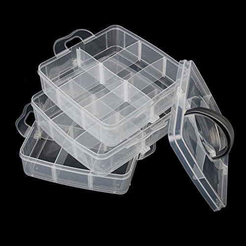 ROSENICE Aufbewahrungsbox Sortierbox mit Tragegriff Schmuckkästchen Transparent - 4