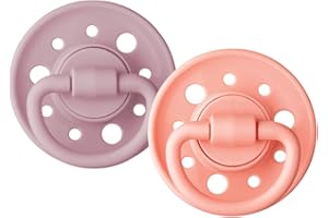 DODIE Sucettes Rondes GAÏA, tetine pour bébé, 6-36 mois, Rose, Lot de 2