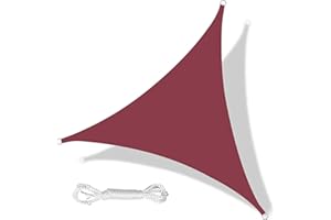 DKLE 4.5x4.5x4.5 m Triangulaire Toile Solaire Voile d'Ombrage, Voile d'Ombrage Imperméable, Polyester Imperméable Anti UV Toile d'ombrage, pour Extérieur Terrasse Jardin Camping Fête Piscine avec Cordes