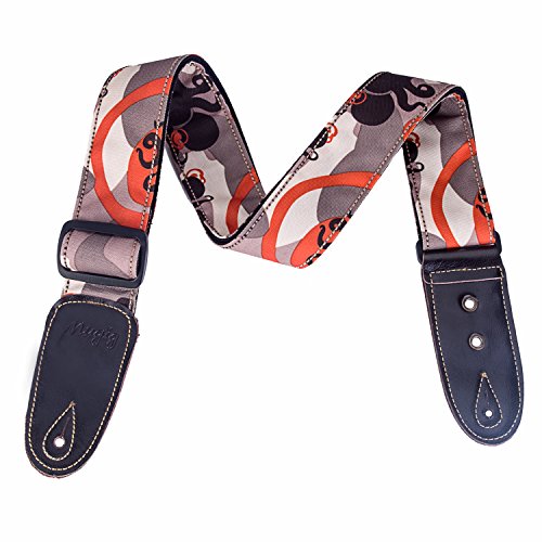 Mugig Gitarrengurt einstellbare Länge 95-157cm Tragegurt aus PU Leder für Konzertgitarre Westerngitarre E-Gita