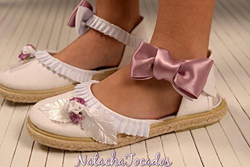 White and lilac communion espadrilles