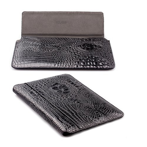 Apple iPad Air 2 Case | Samsung Galaxy Tab S3 und S2 9.7 Tasche | passend für 8.0 bis 10.1 Zoll Tablets | Croc Optik schwarz | iCues Piquante Etui | weitere Leder-Imitat – und Farbvarianten verfügbar | universelle Schutz-Hülle mit Geschenk-Box - 2