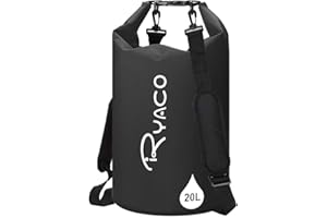 Ryaco Sacs Etanches 10L/20L Réglable Double bandoulière Sac à Dos Poche Sec, Imperméable Dry Bag avec étui téléphone étanche pour Natation, Boating, Sac de Sport, Camping, Rafting, pêche, Surf Ski