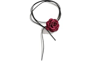 Clataly Handmade Rose Flower Collana Floral flanella Choker Collana Regolabile Wedding Bride Party Compleanno per le Donne Ragazze