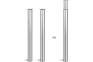 Dhouse Tischbeine 2 Stück Ø 60 mm Tischbeine Höhenverstellbar 710-1100mm Höhenverstellbare Möbelfuß Zylindrisch Metall Tischbeine Geeignet für Frühstückstisch Schreibtisch Arbeitsplatten(Chrom)