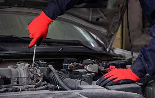 Gartenhandschuhe, OZERO Nitril-Arbeitshandschuh mit Nylonschale für Landwirtschaft, Lager, Reparatur – Bequemer Sitz – Ultimater Halt und leichtes Gewicht für Männer und Frauen – 6 Paar-Pack (Extra Groß) - 6