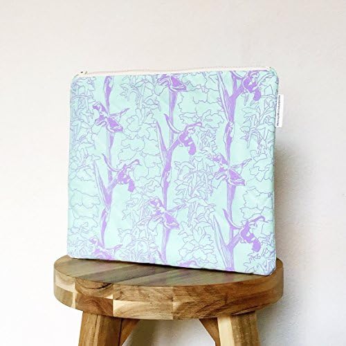 Quilted Project Bag, Knitting craft bag, Handmade and handprinted floral organiser tote,