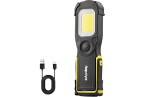 Napatyre Baladeuse LED Mecanicien, 1000 Lumens 3 Modes Lampes de Travail Rechargeable Lampe Atelier avec Base Magnétique, Rotation à 180 °, Portable Lampe Mecanicien pour Garage, Camping, d'urgence